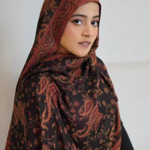 Printed brown solid modal hijab